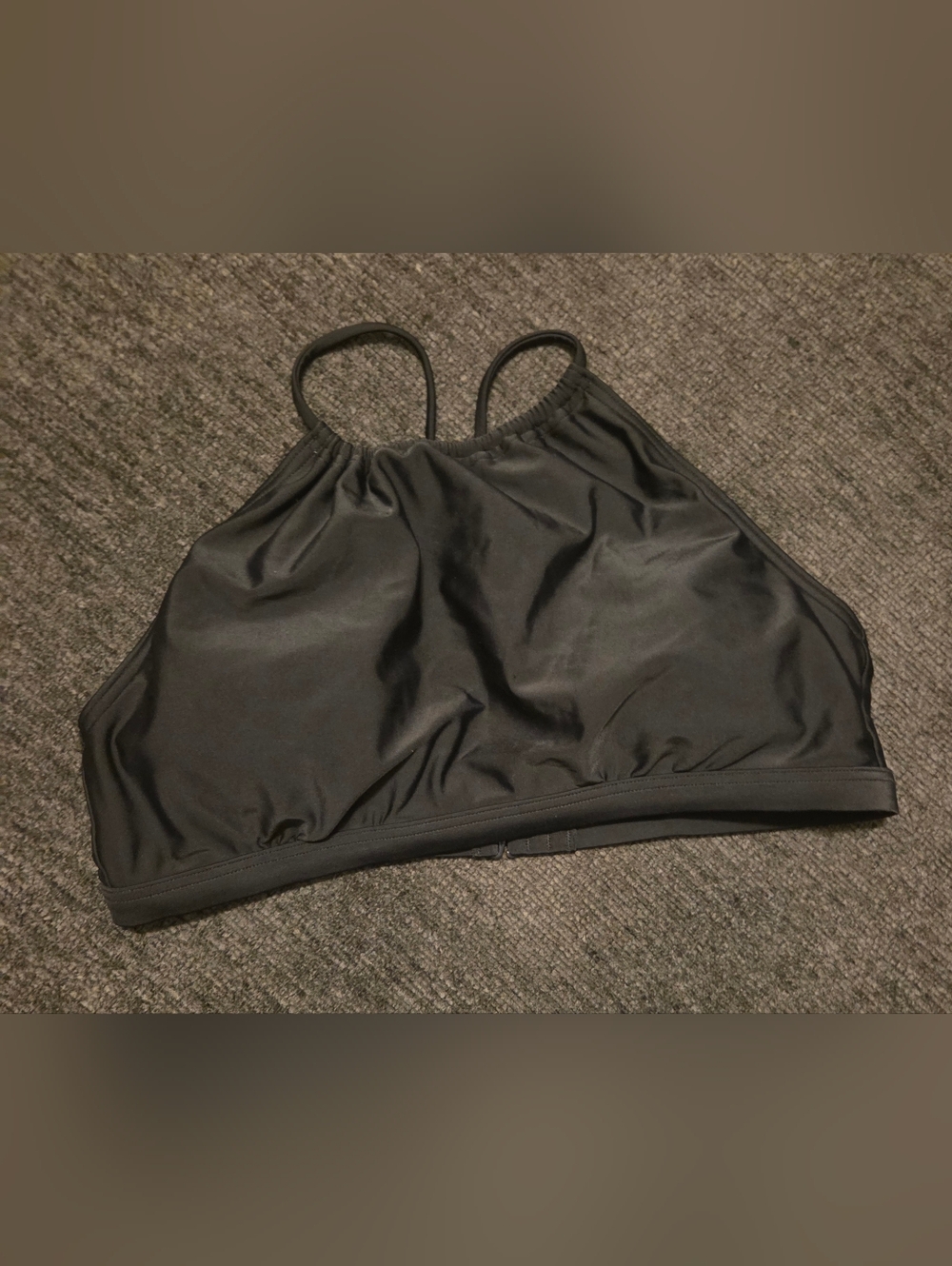 Prana Black High-Neck Bikini Top. Size L